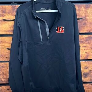Antigua bengals Black Half-Zip Pullover